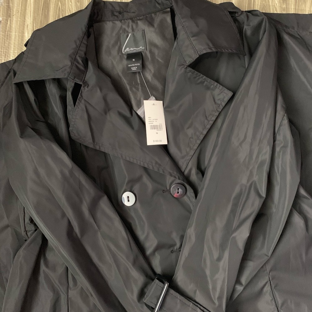 Lane Bryant Long Nylon Trench Coat Size 16 NWT